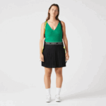Women Lacoste V0ZN2352 Black 031 Elasticized Waist Pleated Skirt - Image 6