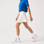 Women Lacoste V0ZN2353 White 70V Elasticized Waist Pleated Skirt - Image 2