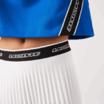 Women Lacoste V0ZN2353 White 70V Elasticized Waist Pleated Skirt - Image 4