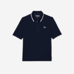 Women Lacoste V0ZN2359 Navy Blue White 525 Golf Loose Fit Ultra-Dry Polo - Image 4
