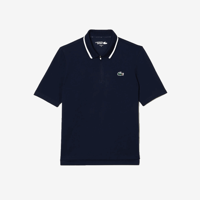 Women Lacoste V0ZN2359 Navy Blue White 525 Golf Loose Fit Ultra-Dry Polo - Image 4