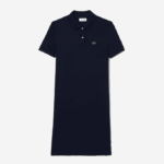 Women Lacoste V0ZN2361 Navy Blue 166 Pique Knit Polo Dress - Image 4