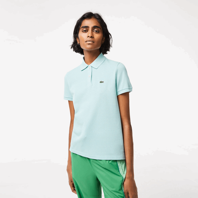 Women Lacoste V0ZN2362 Mint LGF Regular Fit Soft Cotton Petit Pique Polo - Image 1