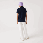 Women Lacoste V0ZN2365 Navy Blue 166 Regular Fit Soft Cotton Petit Pique Polo - Image 3