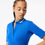 Women Lacoste V0ZN2367 Blue KXB Tennis Ultra-Dry Pique Polo - Image 2