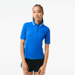 Women Lacoste V0ZN2367 Blue KXB Tennis Ultra-Dry Pique Polo