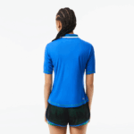 Women Lacoste V0ZN2367 Blue KXB Tennis Ultra-Dry Pique Polo - Image 3