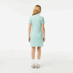 Women Lacoste V0ZN2368 Mint LGF Stretch Cotton Pique Polo Dress - Image 2