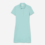 Women Lacoste V0ZN2368 Mint LGF Stretch Cotton Pique Polo Dress - Image 3