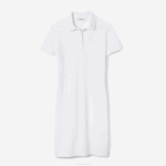 Women Lacoste V0ZN2369 White 001 Stretch Cotton Pique Polo Dress - Image 5