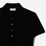 Women Lacoste V0ZN2370 Black 031 Stretch Cotton Pique Polo Dress - Image 5