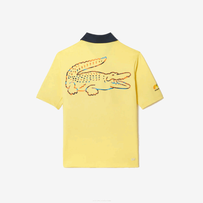 Women Lacoste V0ZN2373 Yellow 107 Sport Miami Open Edition Polo - Image 5