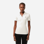 Women Lacoste V0ZN2375 White 70V Organic Cotton Polo Shirt
