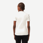 Women Lacoste V0ZN2375 White 70V Organic Cotton Polo Shirt - Image 3