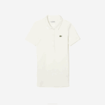 Women Lacoste V0ZN2375 White 70V Organic Cotton Polo Shirt - Image 4