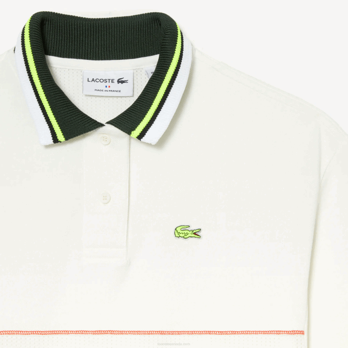 Women Lacoste V0ZN2376 White 70V Organic Cotton French Made Polo Dress - Image 5