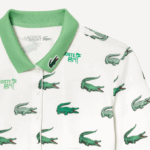 Women Lacoste V0ZN2378 White Green 2P0 Golf Crocodile Print Polo - Image 5