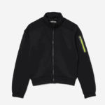 Women Lacoste V0ZN2382 Black 031 SPORT Loose Fit Zip Sweatshirt - Image 5
