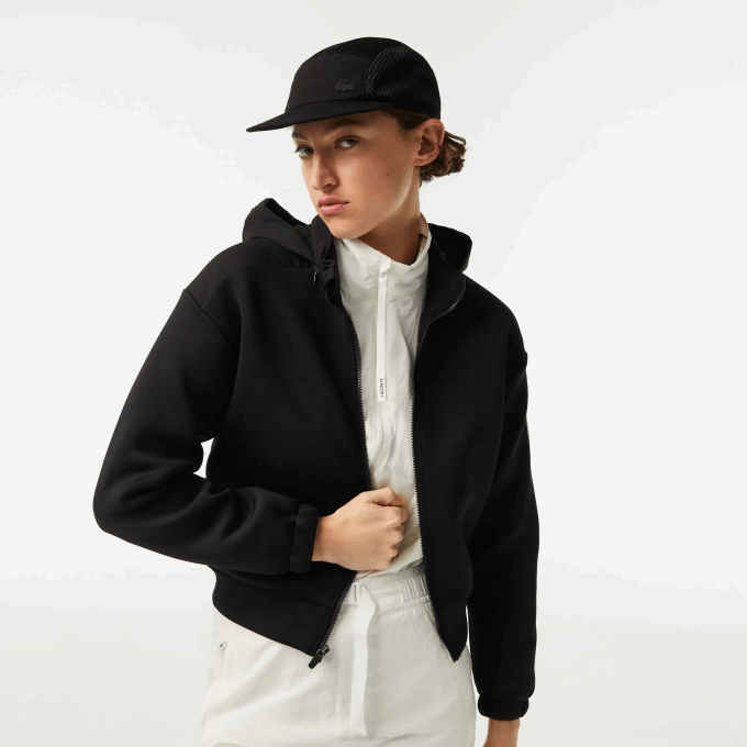 women_lacoste_v0zn2382_black_031_sport_loose_fit_zip_sweatshirt.png Women Lacoste V0ZN2382 Black 031 SPORT Loose Fit Zip Sweatshirt - Image 1