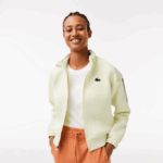 Women Lacoste V0ZN2383 Yellow 6GD SPORT Loose Fit Zip Sweatshirt