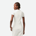 Women Lacoste V0ZN2384 White 70V Slim Fit Organic Cotton T-Shirt - Image 3