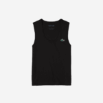 Women Lacoste V0ZN2387 Black 031 SPORT Slim Fit Ribbed Tank Top - Image 4
