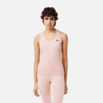 Women Lacoste V0ZN2388 Pink KF9 SPORT Slim Fit Ribbed Tank Top