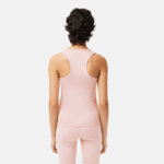 Women Lacoste V0ZN2388 Pink KF9 SPORT Slim Fit Ribbed Tank Top - Image 3