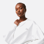 Women Lacoste V0ZN2390 White 001 Logo Back Sweatshirt - Image 2