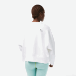 Women Lacoste V0ZN2390 White 001 Logo Back Sweatshirt - Image 3
