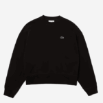 Women Lacoste V0ZN2391 Black 031 Logo Back Sweatshirt - Image 4