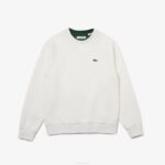 Women Lacoste V0ZN2393 White 70V Crew Neck Cotton Blend Sweatshirt - Image 2