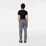 Women Lacoste V0ZN2395 Black Blue White ZI8 Track Pants with Logo Print - Image 3
