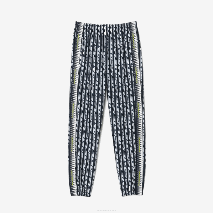 Women Lacoste V0ZN2395 Black Blue White ZI8 Track Pants with Logo Print - Image 4