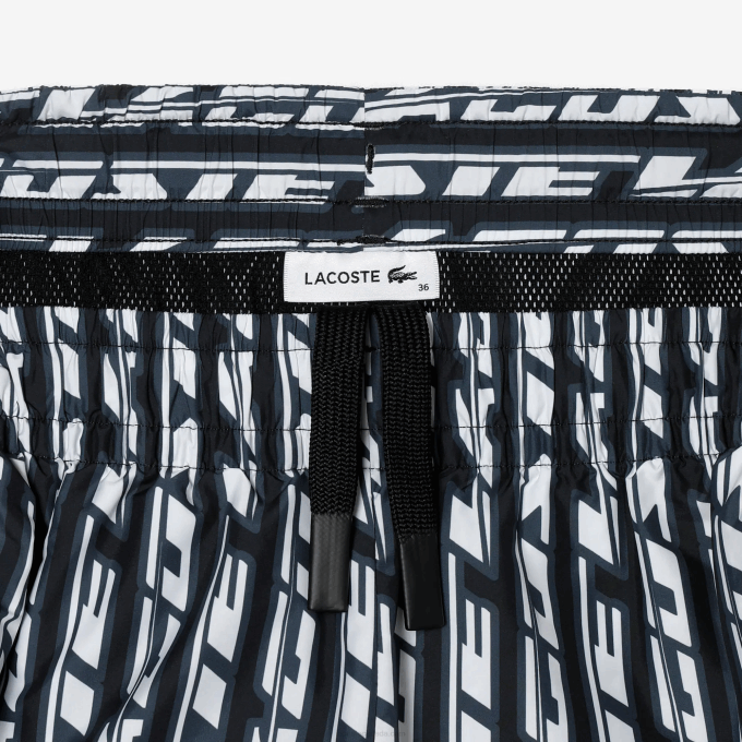 Women Lacoste V0ZN2395 Black Blue White ZI8 Track Pants with Logo Print - Image 6