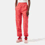 Women Lacoste V0ZN2396 Orange Red Pink ZI1 Track Pants with Logo Print - Image 2