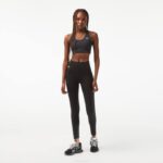 Women Lacoste V0ZN2399 Black 031 SPORT Recycled Polyester Sculpting Leggings