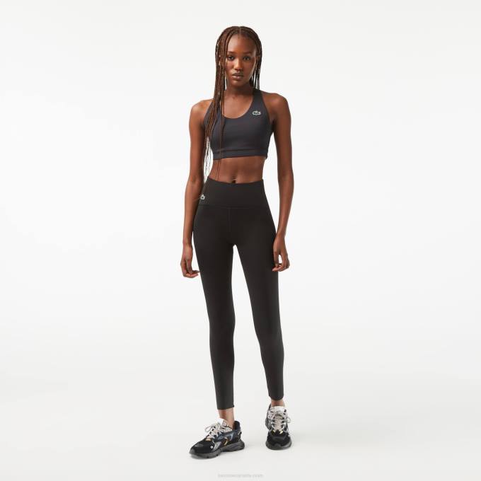 Women Lacoste V0ZN2399 Black 031 SPORT Recycled Polyester Sculpting Leggings - Image 1