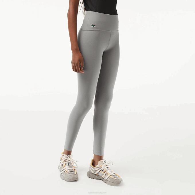 Women Lacoste V0ZN2400 Grey Chine YRD SPORT Recycled Polyester Sculpting Leggings - Image 2