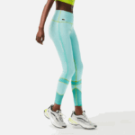 Women Lacoste V0ZN2401 Mint J6D SPORT Logo Stripe Leggings - Image 2