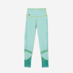 Women Lacoste V0ZN2401 Mint J6D SPORT Logo Stripe Leggings - Image 4