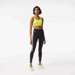 Women Lacoste V0ZN2402 Black 8VM SPORT Logo Stripe Leggings