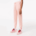 Women Lacoste V0ZN2403 Pink KF9 Cotton Jersey Trackpants - Image 2
