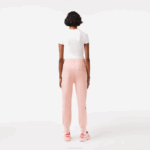 Women Lacoste V0ZN2403 Pink KF9 Cotton Jersey Trackpants - Image 3