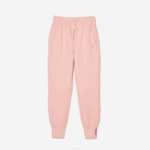 Women Lacoste V0ZN2403 Pink KF9 Cotton Jersey Trackpants - Image 4