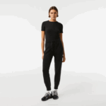 Women Lacoste V0ZN2404 Black 031 Cotton Jersey Trackpants