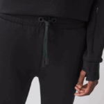 Women Lacoste V0ZN2404 Black 031 Cotton Jersey Trackpants - Image 4