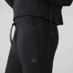 Women Lacoste V0ZN2404 Black 031 Cotton Jersey Trackpants - Image 9