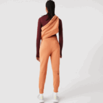 Women Lacoste V0ZN2405 Orange WWC Cotton Jersey Trackpants - Image 3