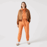 Women Lacoste V0ZN2405 Orange WWC Cotton Jersey Trackpants - Image 7